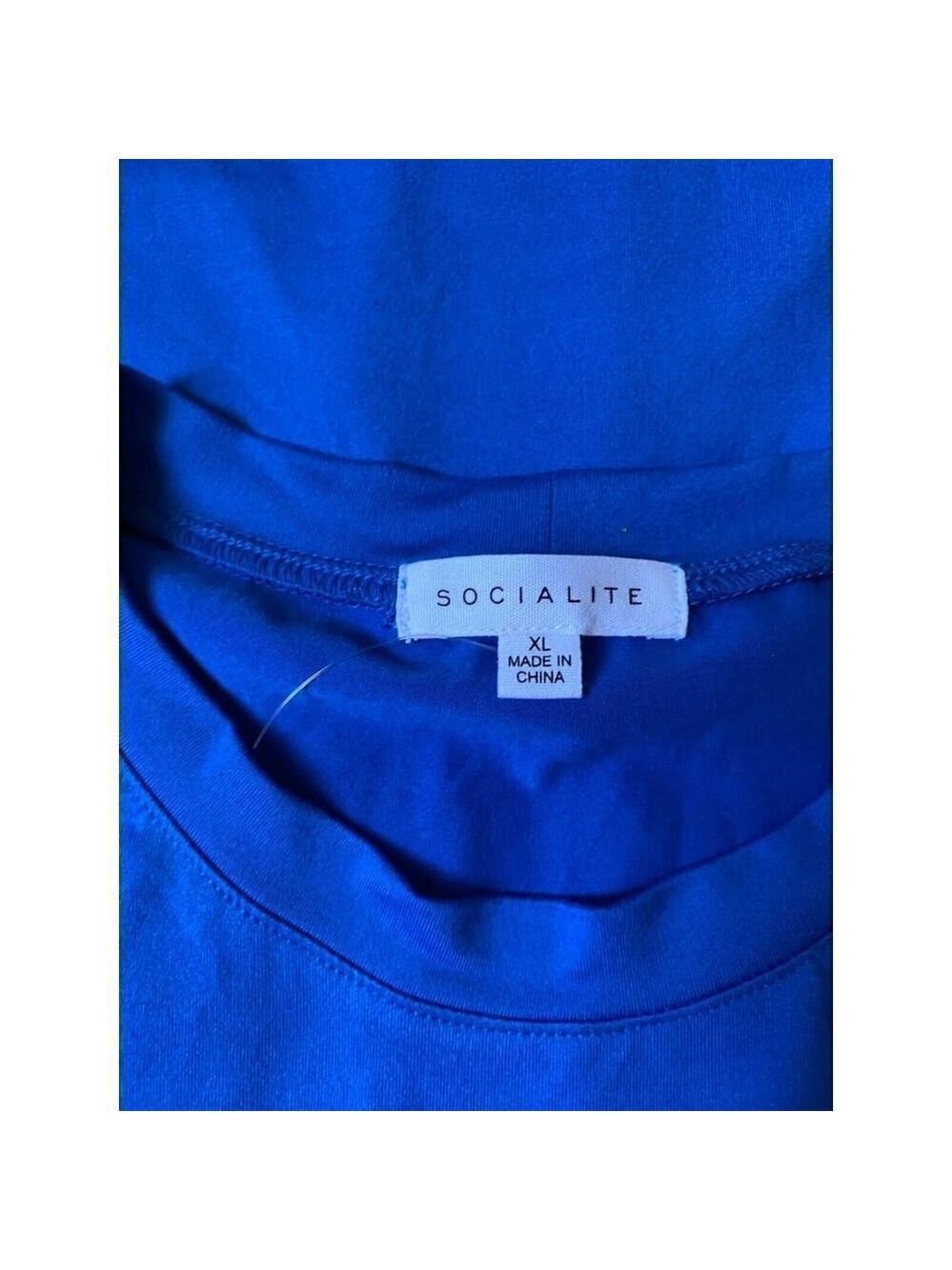 Socialite Women tank blue side ruched Dress BNWOT sz Xlarge side ruched - Picture 5 of 8
